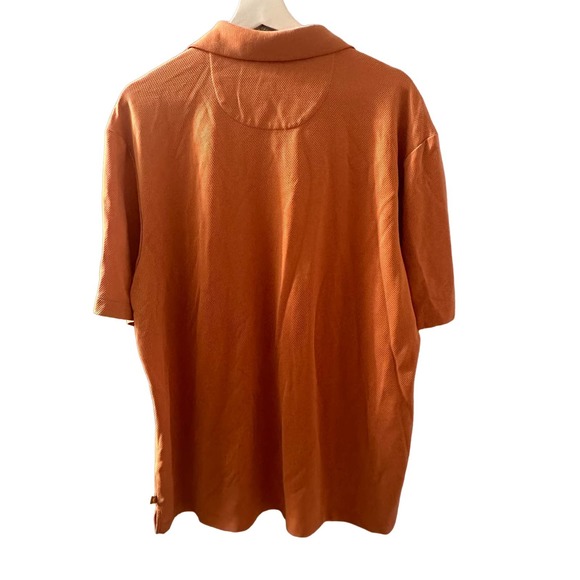 Tommy Bahama Men's Orange Three Button Placket Polo Shirt Size Large - Picture 2 of 9